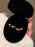 "Crimson Glow" Pearl Ear Climbers