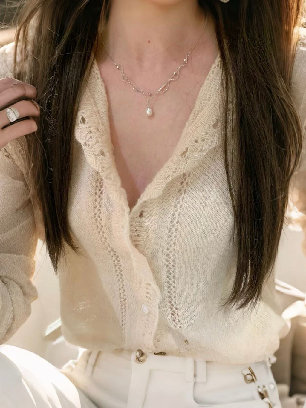 "Pearl Romance" Delicate Lace Choker Necklace