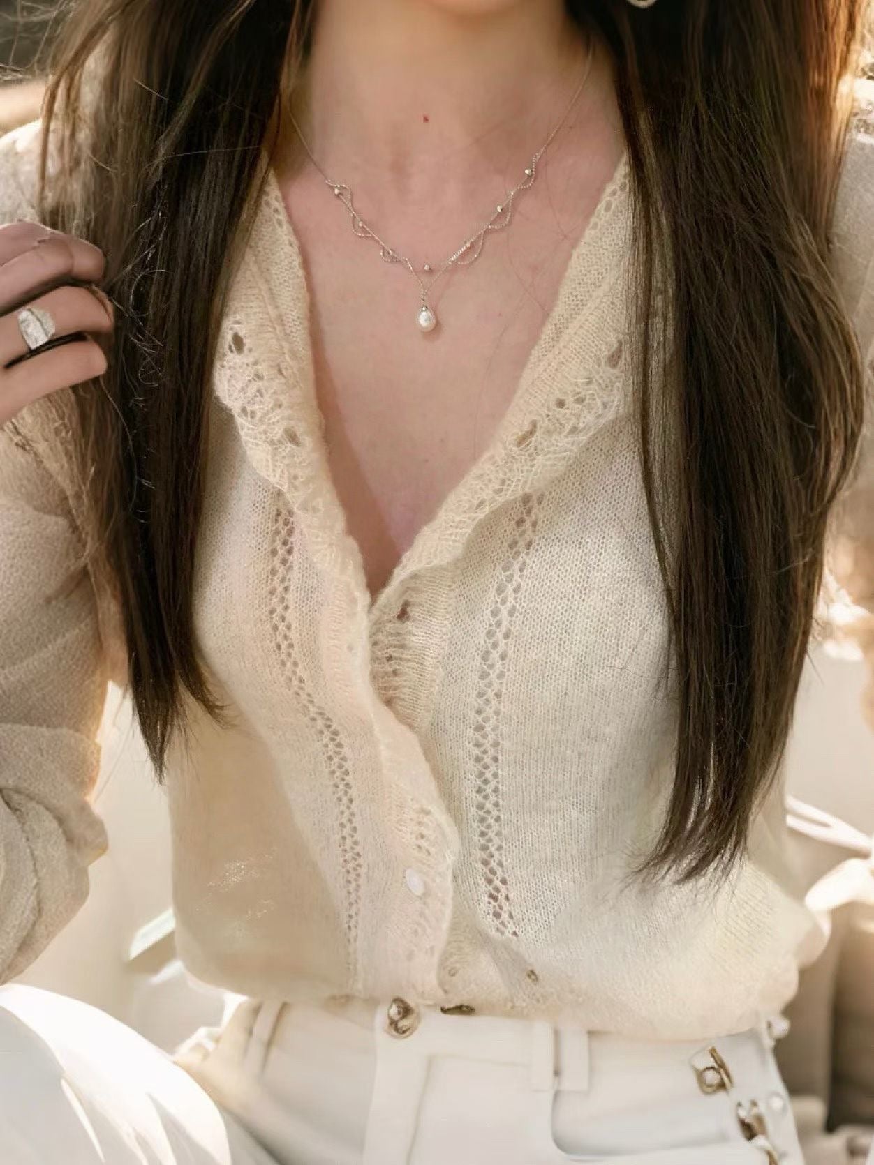 "Pearl Romance" Delicate Lace Choker Necklace
