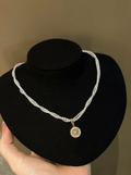 "Celestial Galaxy" Hexagram Twisted Pearl Necklace
