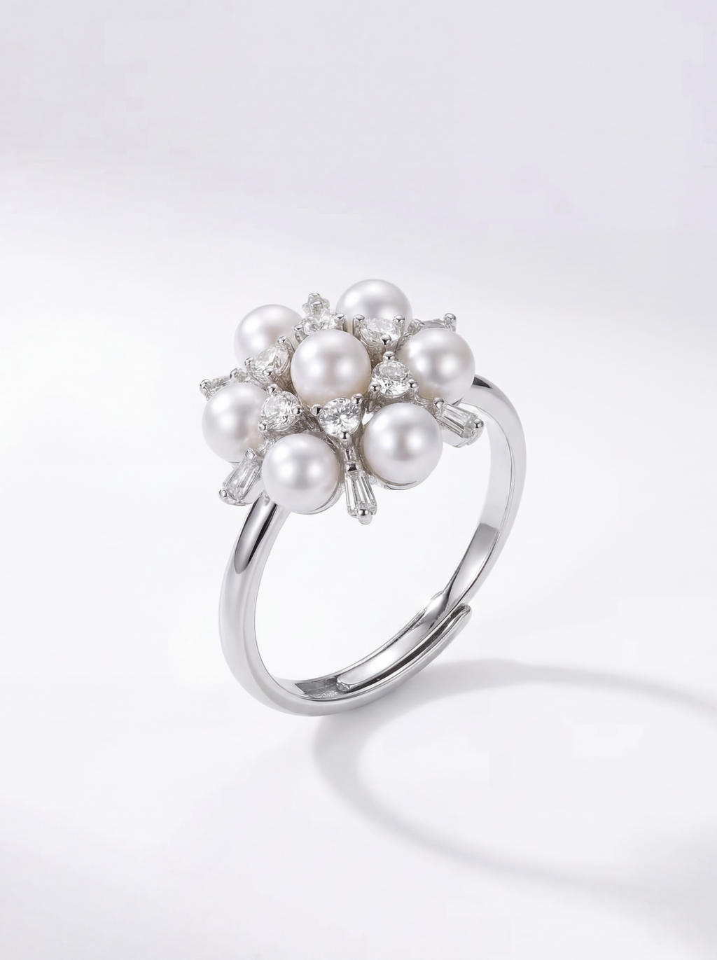 "Snow Blossom" Pearl Cluster Ring