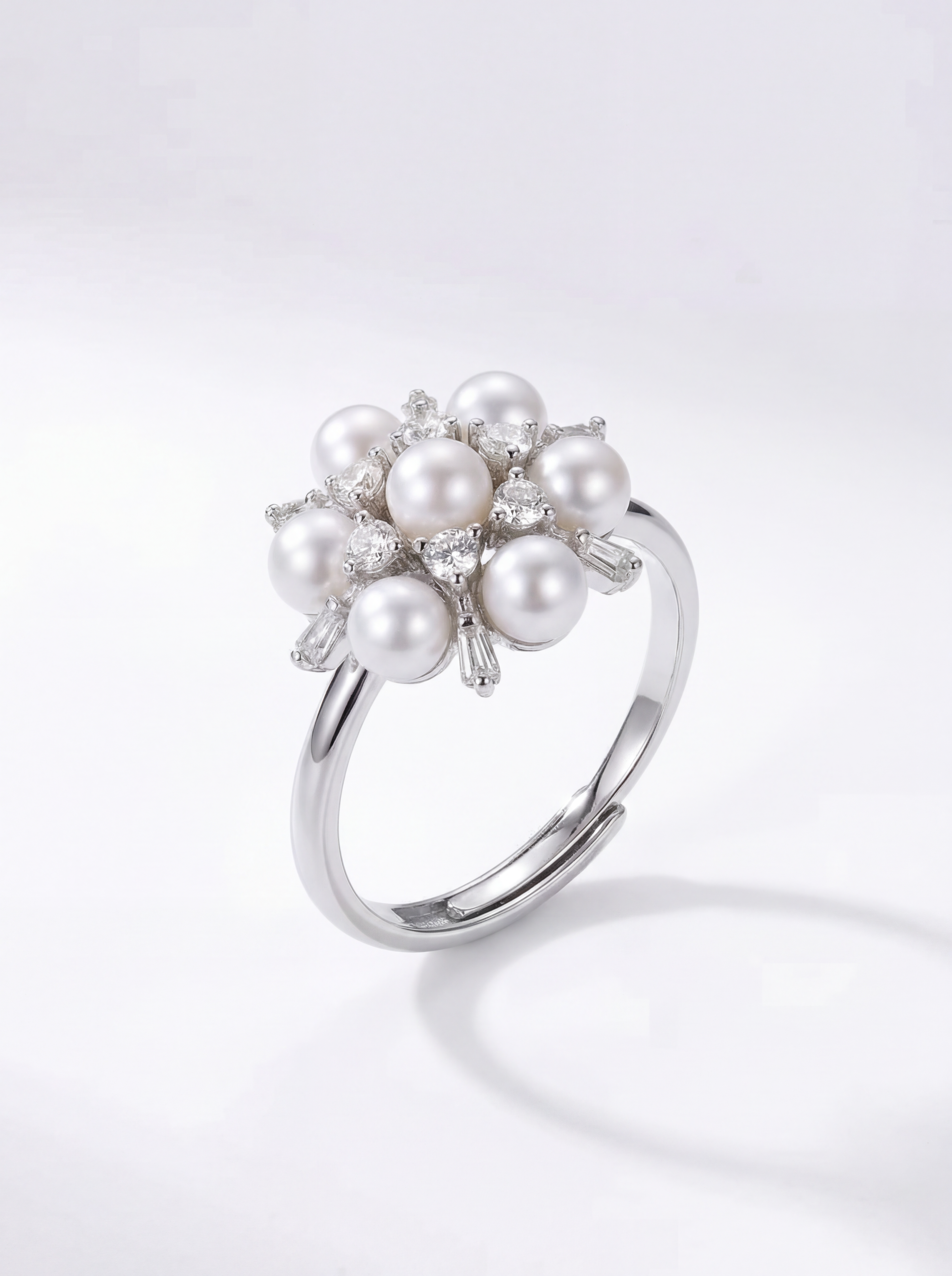 "Snow Blossom" Pearl Cluster Ring